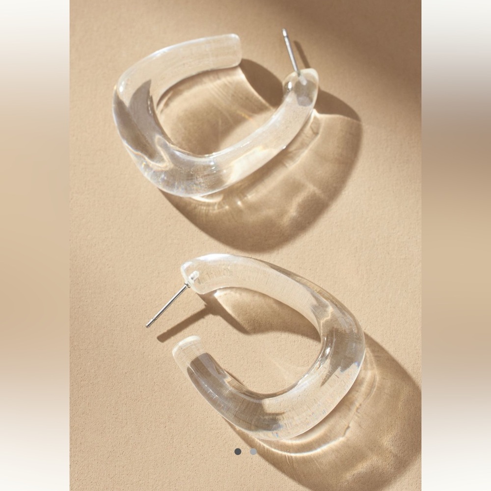 NWT Anthropologie Transparent Glass Earrings